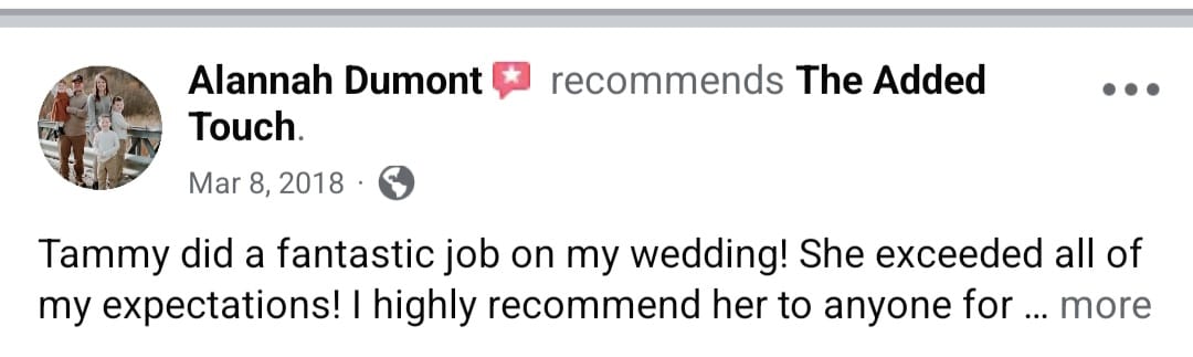 Facebook review for The Added Touch