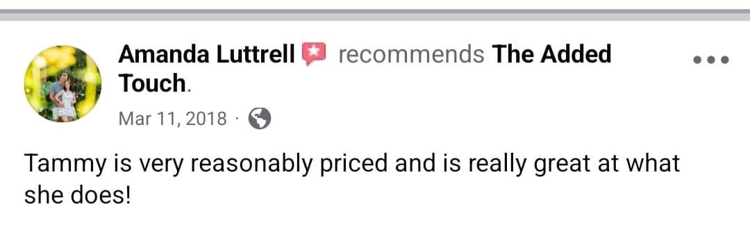 Facebook review for The Added Touch