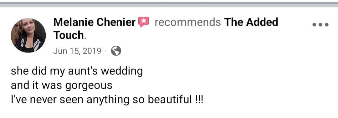 Facebook review for The Added Touch